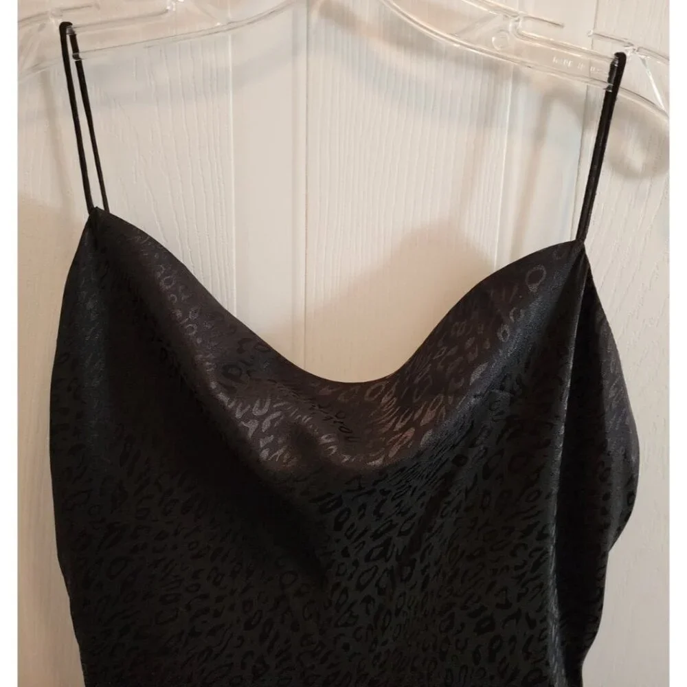 Kendall & Kylie Sleeveless Lace Up Back‎ Mini Dress Black Animal Print Size 0/2